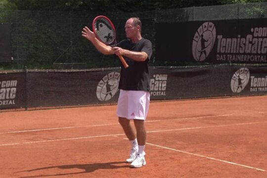 When at the Net and Playing Against two Players in the Back Keep the volleys deep Until you Can Put the Ball Away
