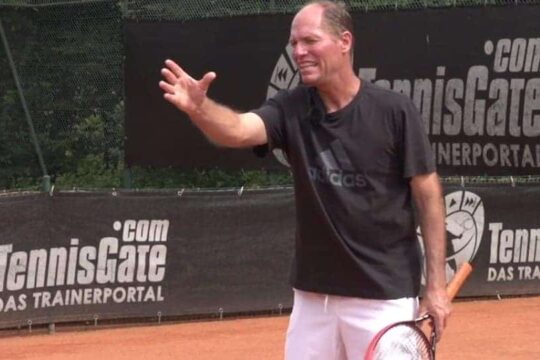 When at the Net with your Partner Returning, Focus on the Net Player Across from you